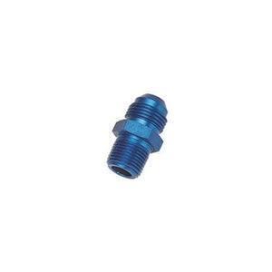 Blue Straight AN8 Flare Adapter to 1/2 Inch Aluminum Pipe Fitting